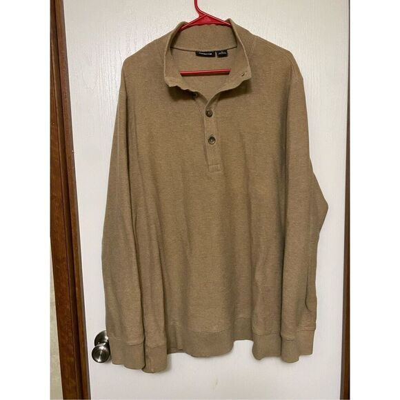 Liz Claiborne Light Brown Half Button Sweater Pullover Size XL - Picture 1 of 5